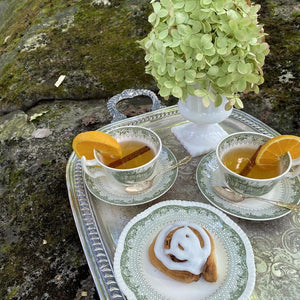 Zou Zou Home wedgwood tea service with hydrangeas