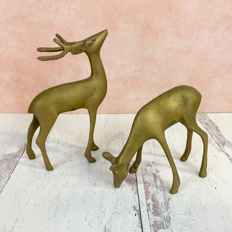 Mid Century Brass Deer