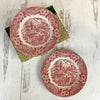 Ironstone Red Transferware Dinner Plates