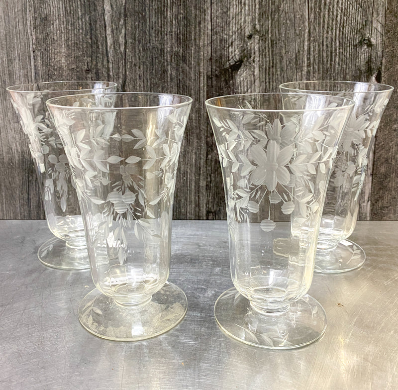 Etched Water Glasses