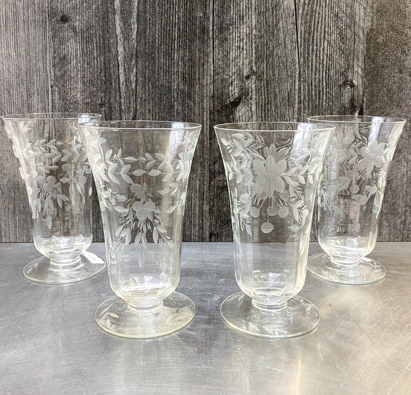 Etched Water Glasses